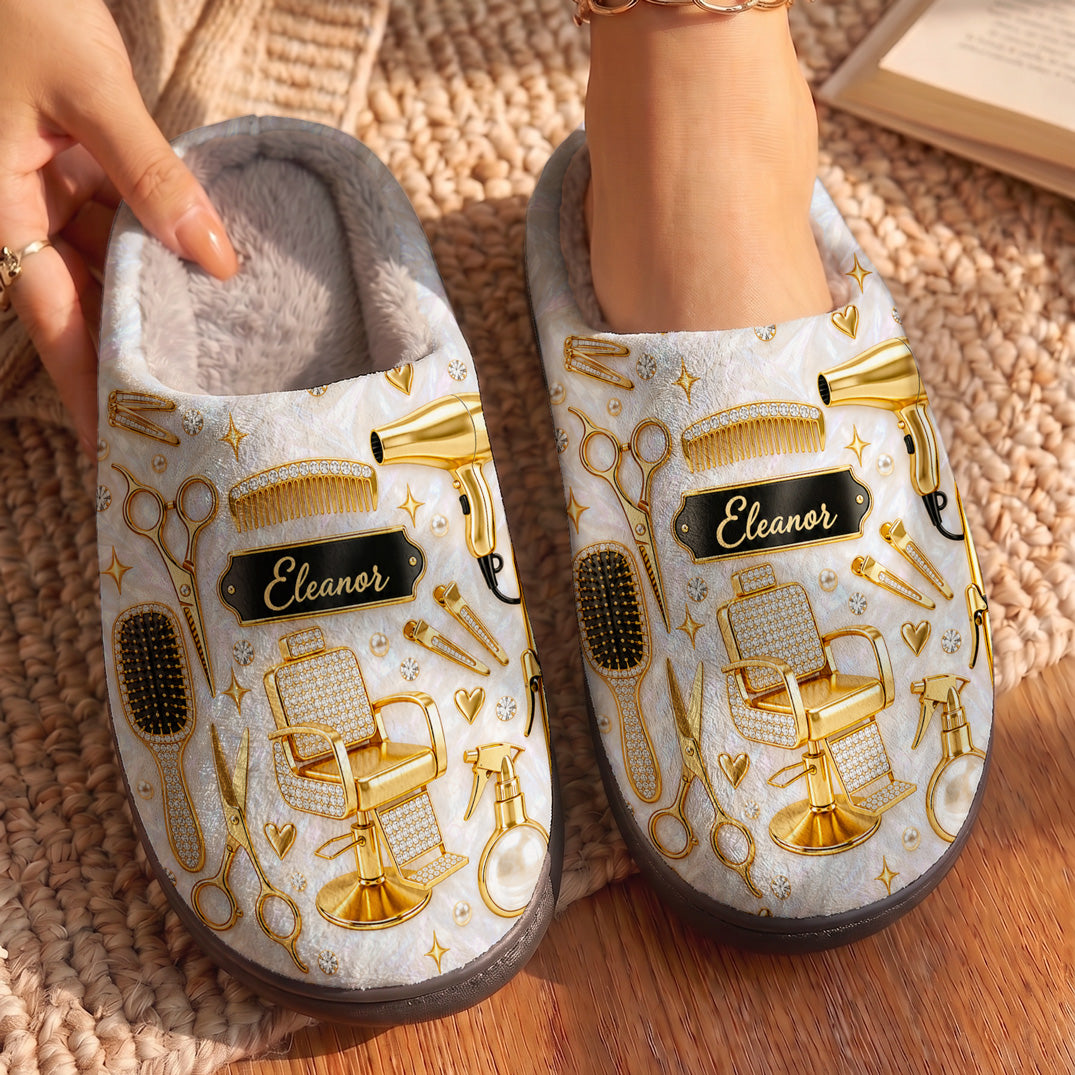 Hairstylist Fleece Lined Slippers Personalized Hairstylist's Essentials
