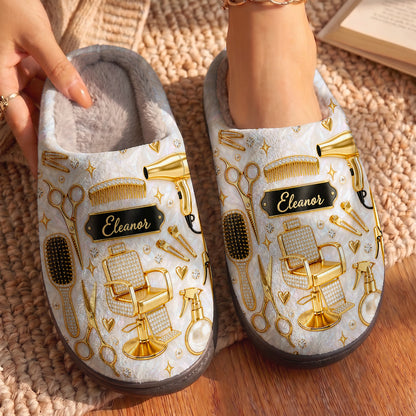 Hairstylist Fleece Lined Slippers Personalized Hairstylist's Essentials
