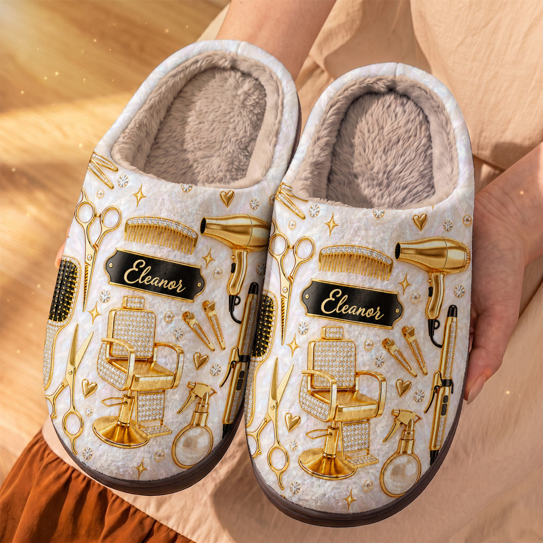 Hairstylist Fleece Lined Slippers Personalized Hairstylist's Essentials