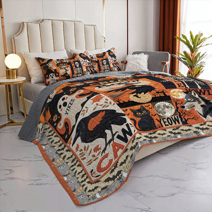 Halloween 2D Print All Season 3-Piece Quilt Set The Symphony Of Halloween
