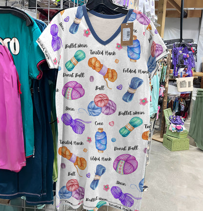 Crochet Lover V-neck Nightshirt Hanks Balls Skeins