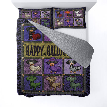 Dachshund All Season Quilt 3-Piece Set Happy Hallowiener