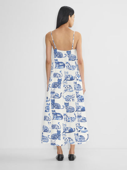 Cat Lover Maxi Dress Harmony In Blue