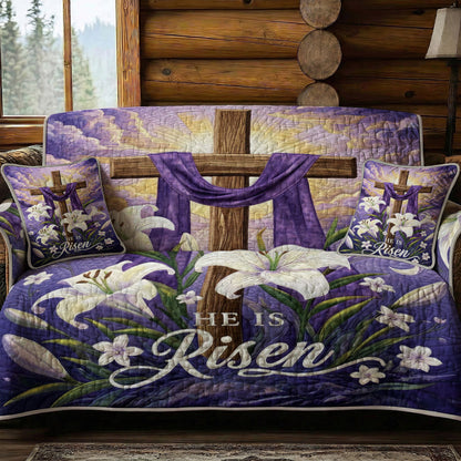 Christian Easter Quilted Sofa Cover Among The Lilies