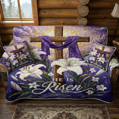 Christian Easter Quilted Sofa Cover Among The Lilies