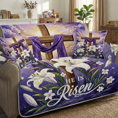 Christian Easter Quilted Sofa Cover Among The Lilies