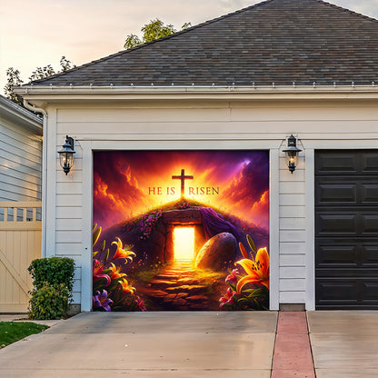 Christian Easter Garage Door Banner Decoration - Dawn of Redemption