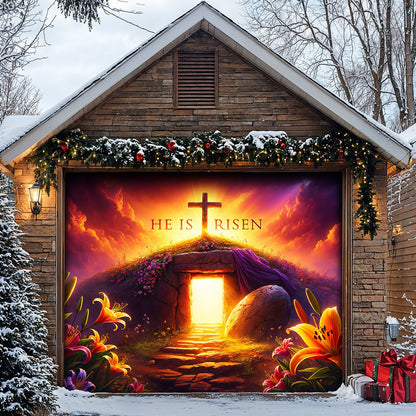 Christian Easter Garage Door Banner Decoration - Dawn of Redemption