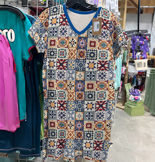 Sewing Lover V-neck Nightshirt Heritage Patchwork