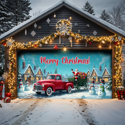 Christmas Garage Door Banner Decoration -  Holiday Cheer on Main Street