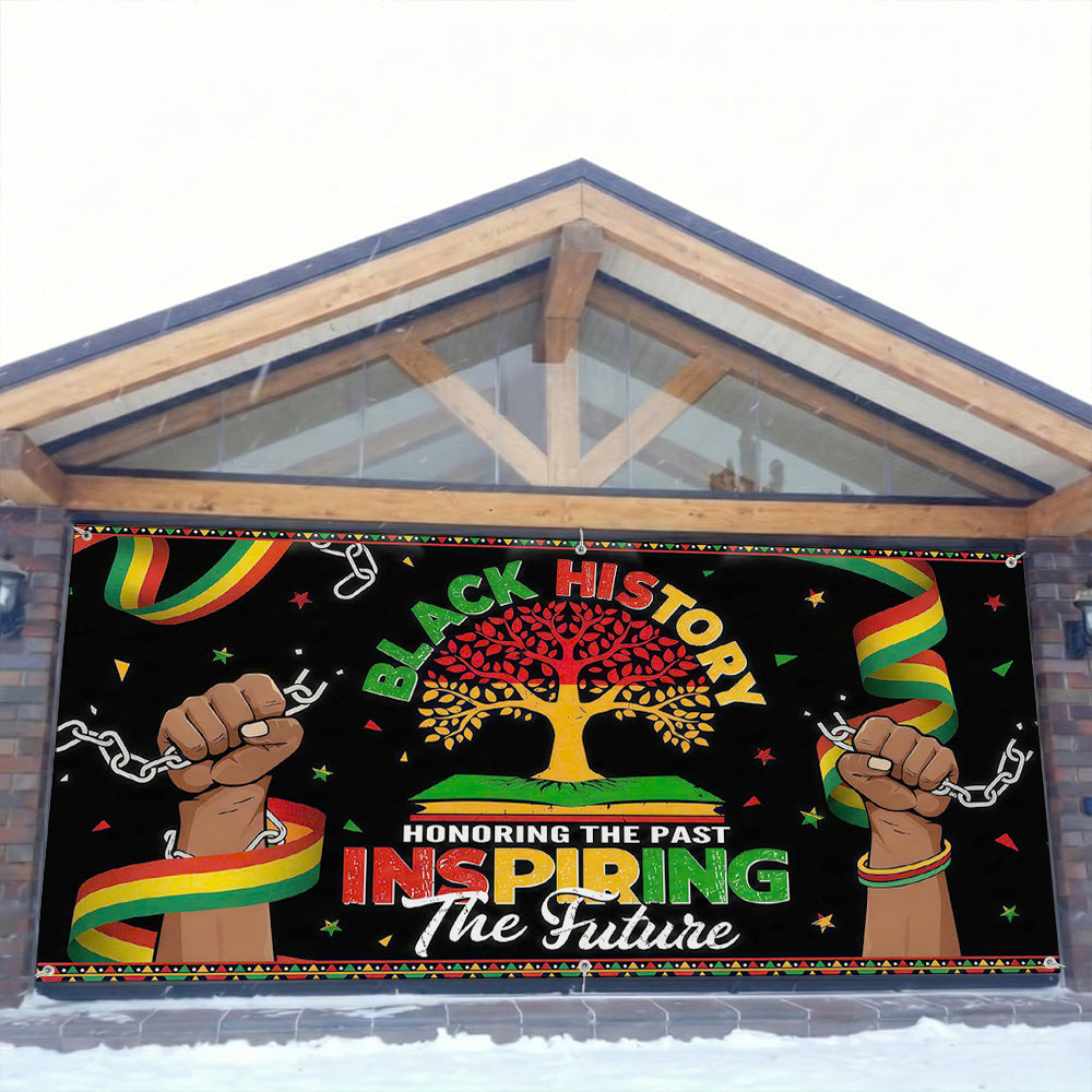 2026 Black History Month Garage Door Banner Decoration - Honoring The Past Inspiring The Future
