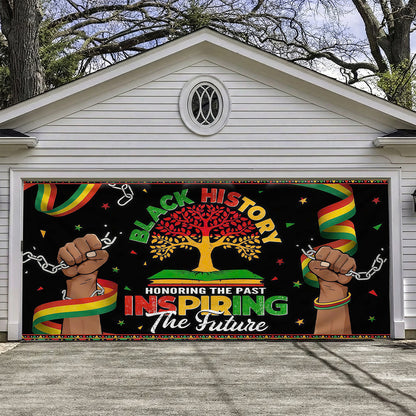 2026 Black History Month Garage Door Banner Decoration - Honoring The Past Inspiring The Future