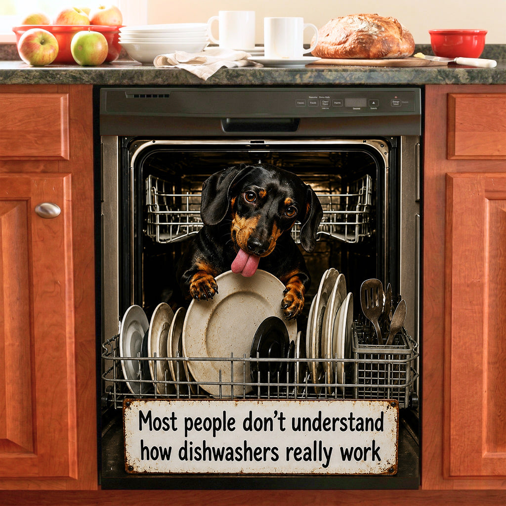 Dachshund Magnetic Dishwasher Cover How Dishwashers Realy Work