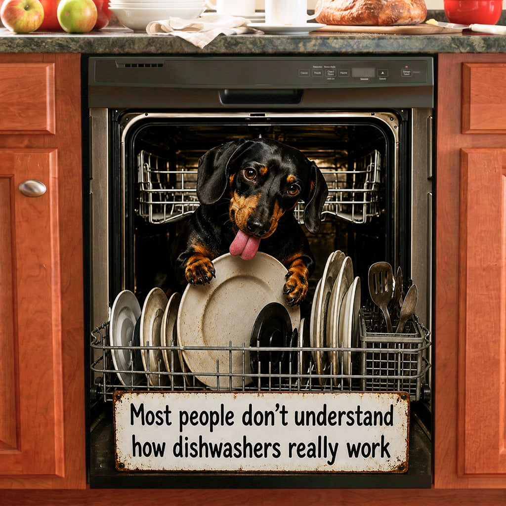 Dachshund Magnetic Dishwasher Cover How Dishwashers Realy Work