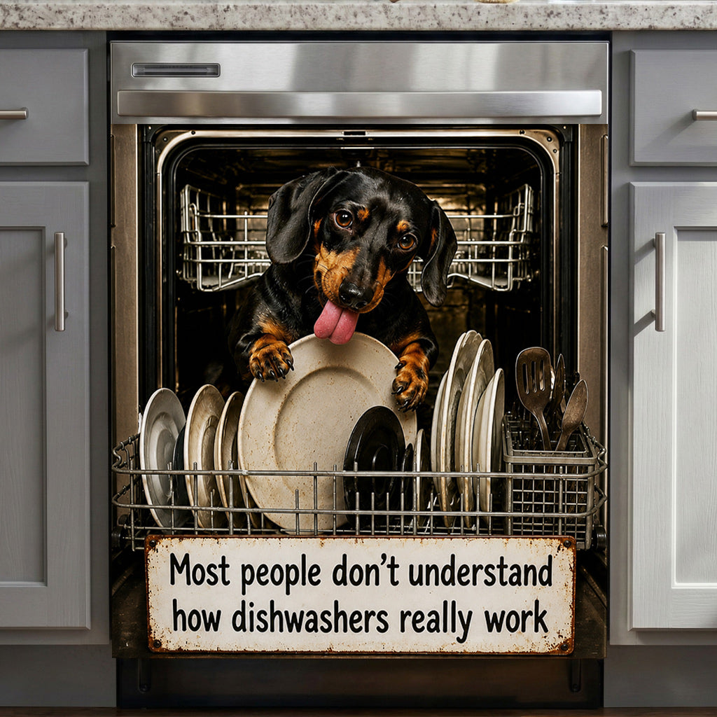 Dachshund Magnetic Dishwasher Cover How Dishwashers Realy Work
