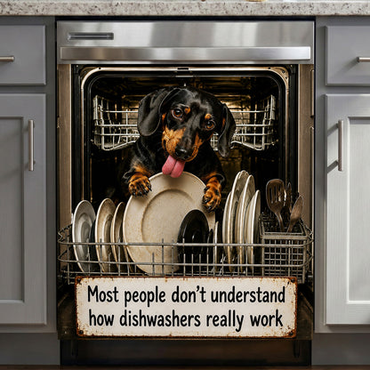 Dachshund Magnetic Dishwasher Cover How Dishwashers Realy Work