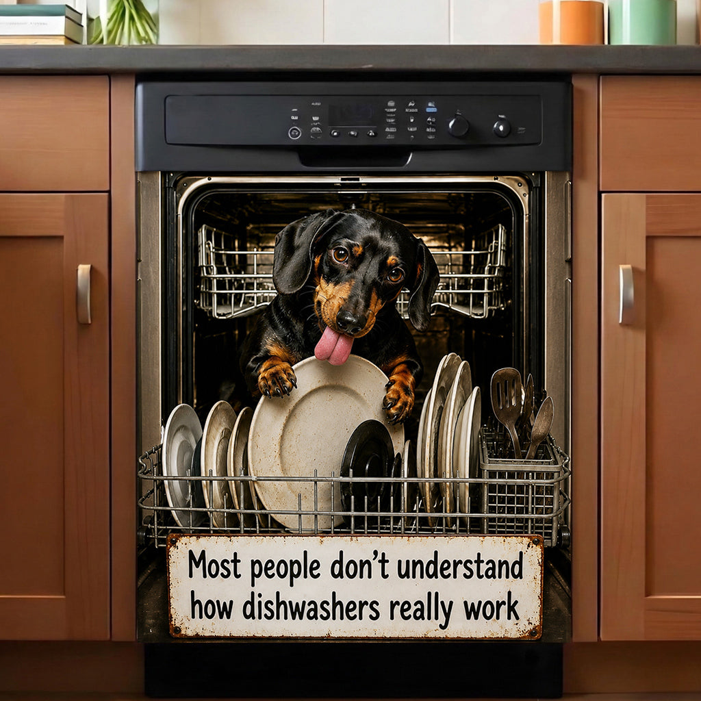 Dachshund Magnetic Dishwasher Cover How Dishwashers Realy Work