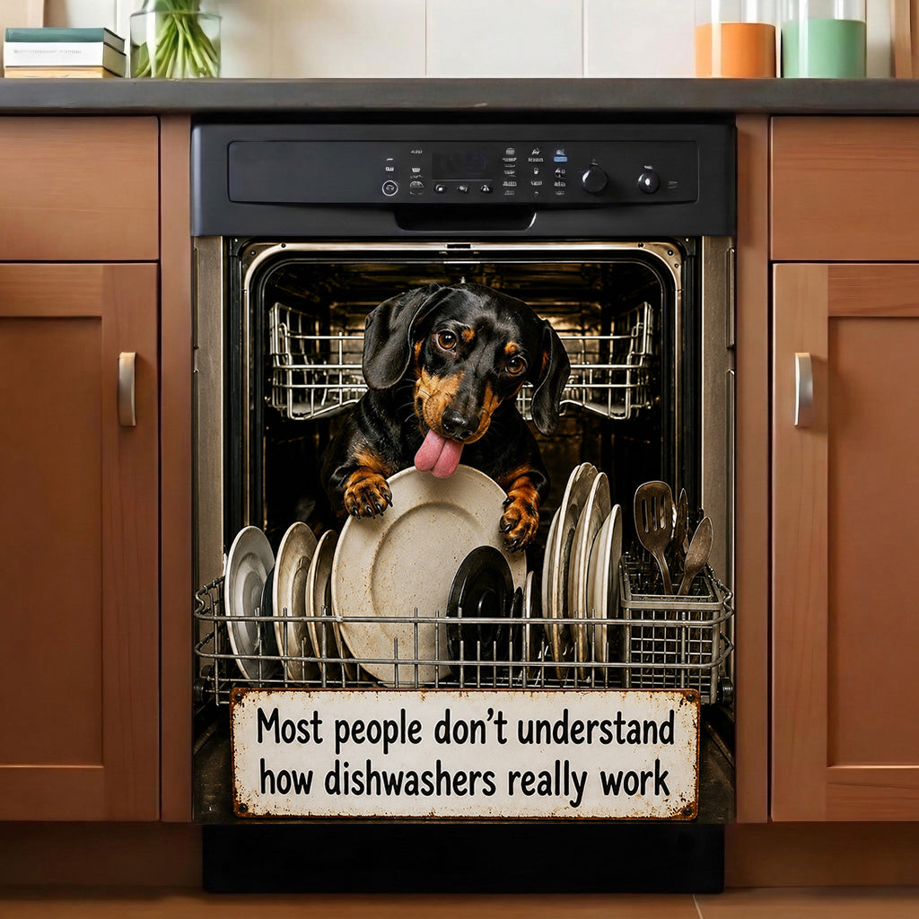 Dachshund Magnetic Dishwasher Cover How Dishwashers Realy Work