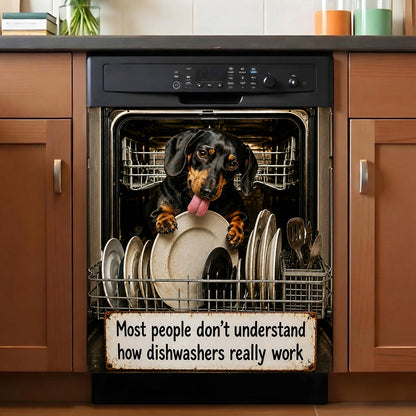 Dachshund Magnetic Dishwasher Cover How Dishwashers Realy Work