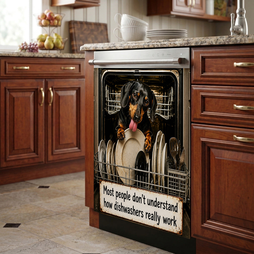 Dachshund Magnetic Dishwasher Cover How Dishwashers Realy Work