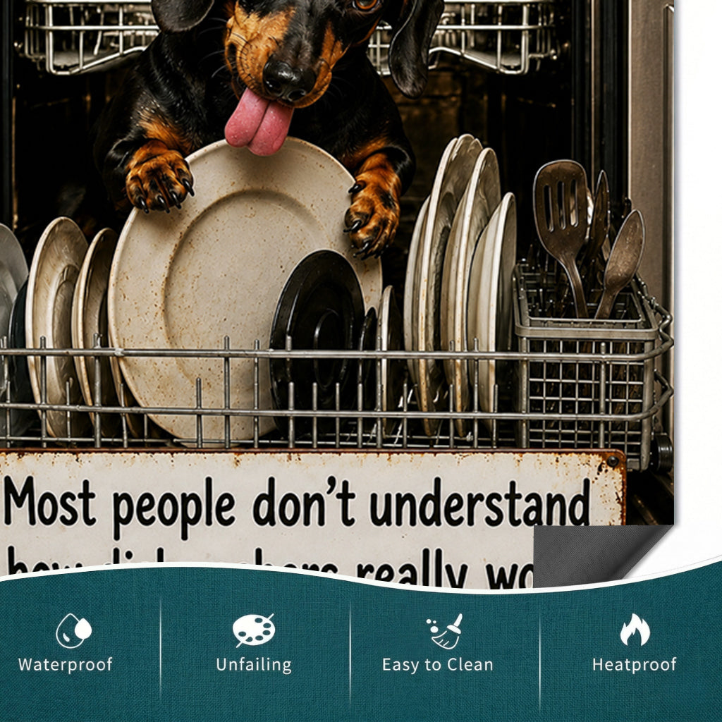 Dachshund Magnetic Dishwasher Cover How Dishwashers Realy Work