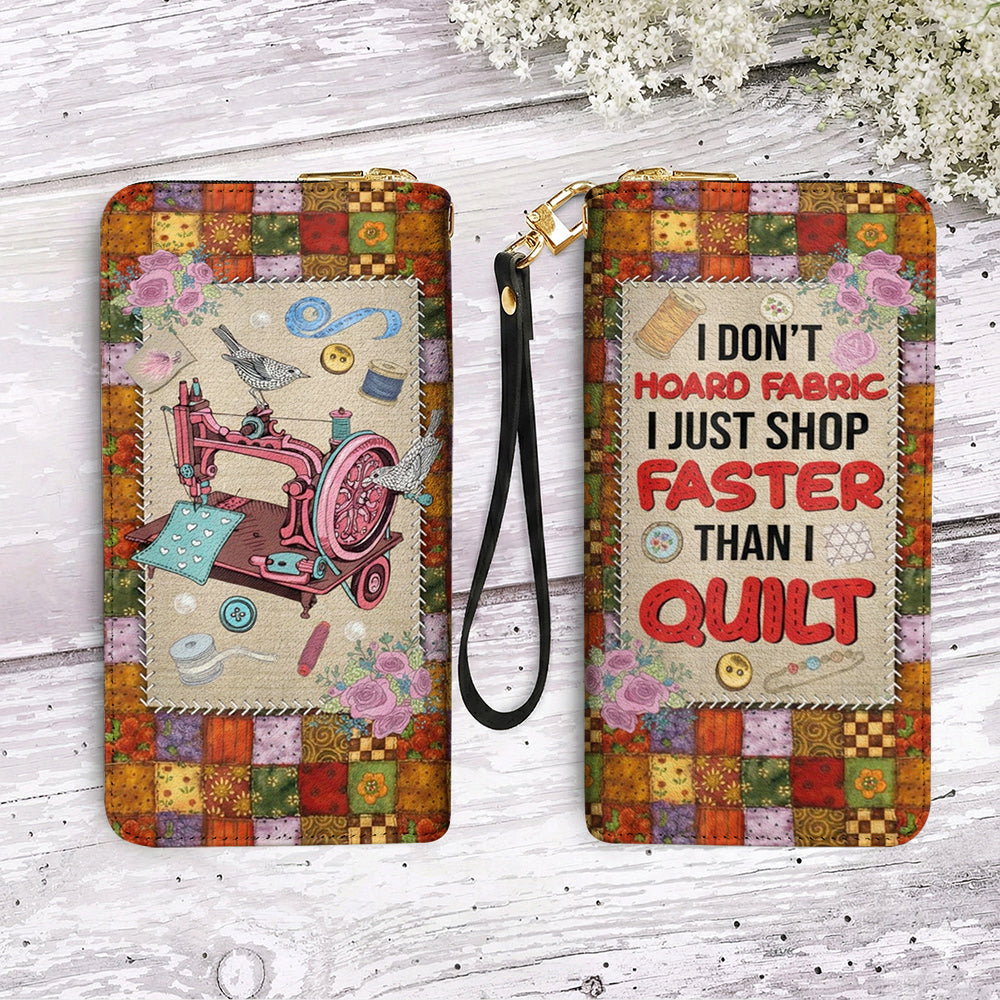 Sewing Lover Leather Wallet I Just Shop Faster Than I Quilt