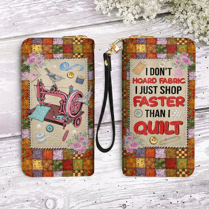 Sewing Lover Leather Wallet I Just Shop Faster Than I Quilt