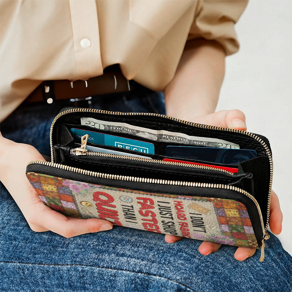 Sewing Lover Leather Wallet I Just Shop Faster Than I Quilt