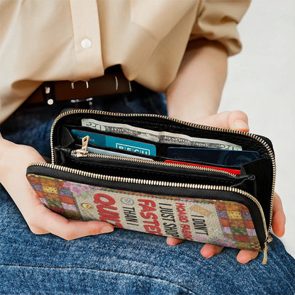 Sewing Lover Leather Wallet I Just Shop Faster Than I Quilt