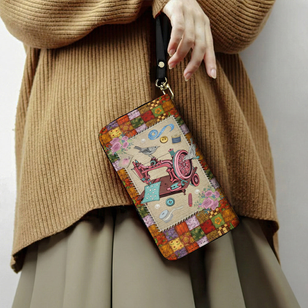Sewing Lover Leather Wallet I Just Shop Faster Than I Quilt
