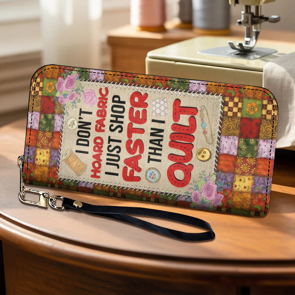 Sewing Lover Leather Wallet I Just Shop Faster Than I Quilt