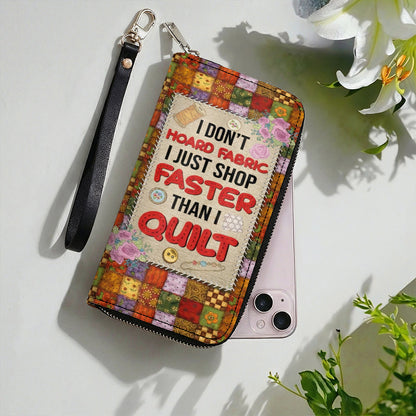 Sewing Lover Leather Wallet I Just Shop Faster Than I Quilt