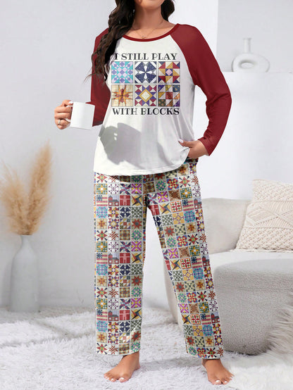 Sewing Lover Raglan Lounge Pajamas I Still Play With Blocks
