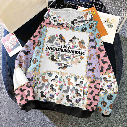 Dachshund Dropped Sleeve Hoodie I'm A Dachshundaholic