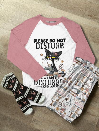 Sewing Lover Raglan Lounge Pajamas Please Do Not Disturb