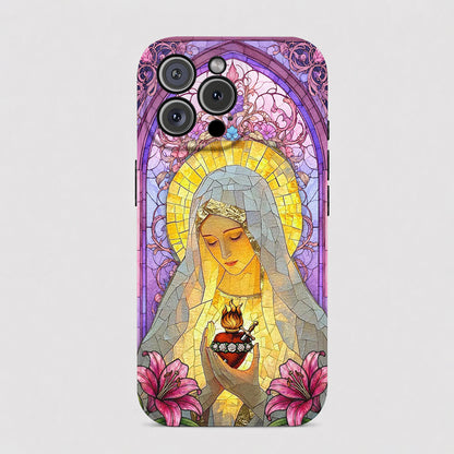 God Leather Phone Case Immaculate Heart