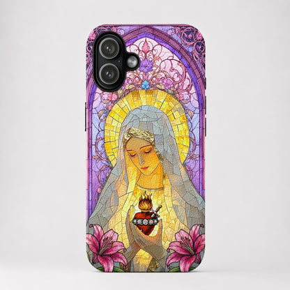 God Leather Phone Case Immaculate Heart