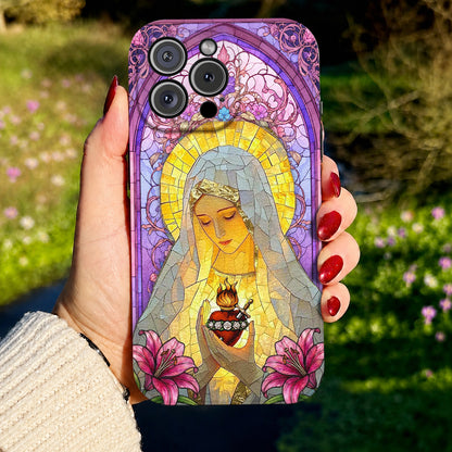 God Leather Phone Case Immaculate Heart