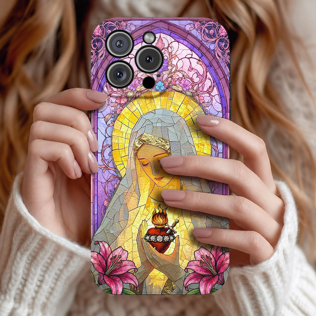God Leather Phone Case Immaculate Heart