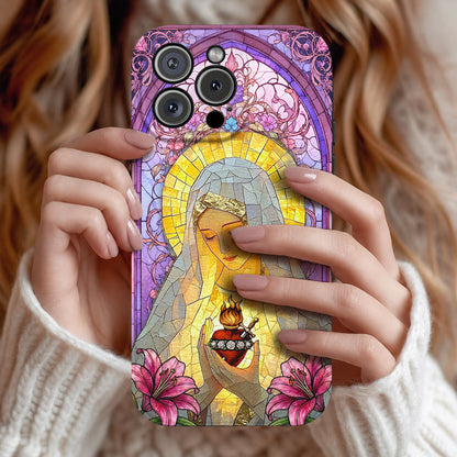 God Leather Phone Case Immaculate Heart
