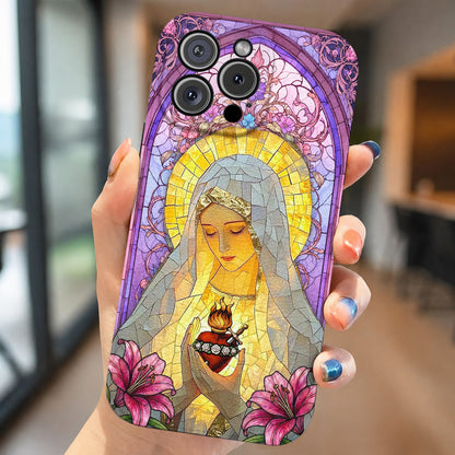God Leather Phone Case Immaculate Heart