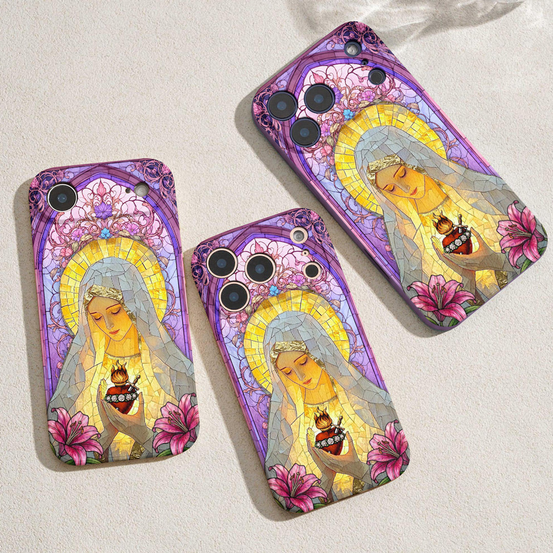 God Leather Phone Case Immaculate Heart