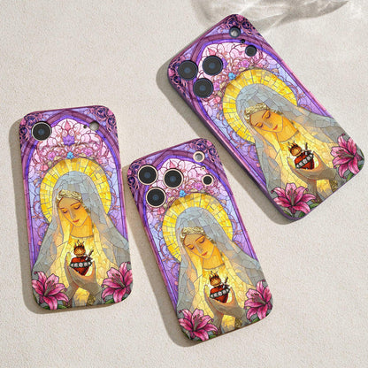 God Leather Phone Case Immaculate Heart