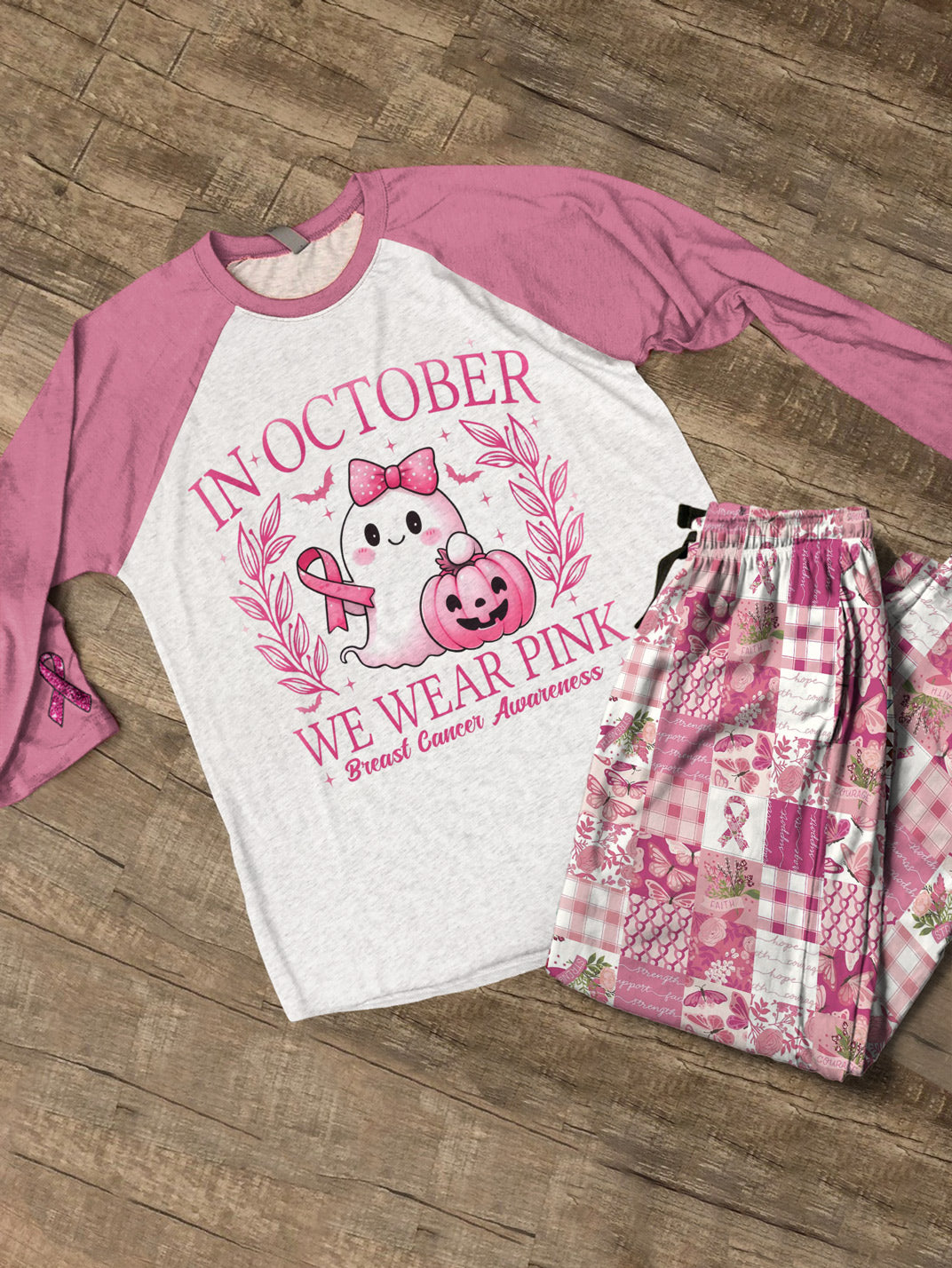 BCAM Raglan Lounge Pajamas In October We Wear Pink