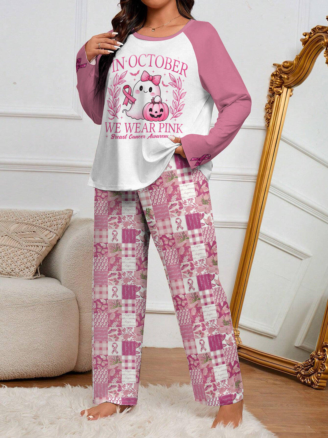 BCAM Raglan Lounge Pajamas In October We Wear Pink