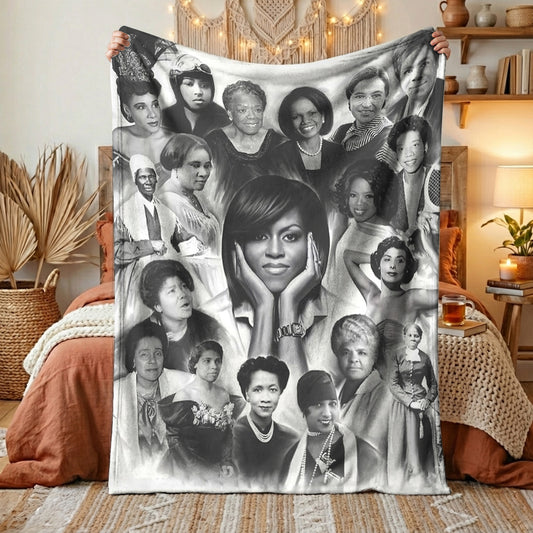 2026 Black History Month Fleece Blanket Inspirational African American Women