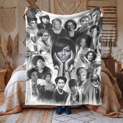 2026 Black History Month Fleece Blanket Inspirational African American Women