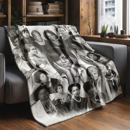 2026 Black History Month Fleece Blanket Inspirational African American Women