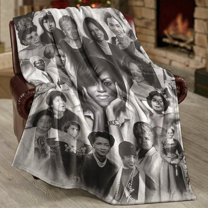 2026 Black History Month Fleece Blanket Inspirational African American Women