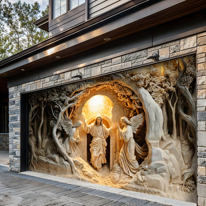 Christian Easter Garage Door Banner Decoration - The Risen Moment